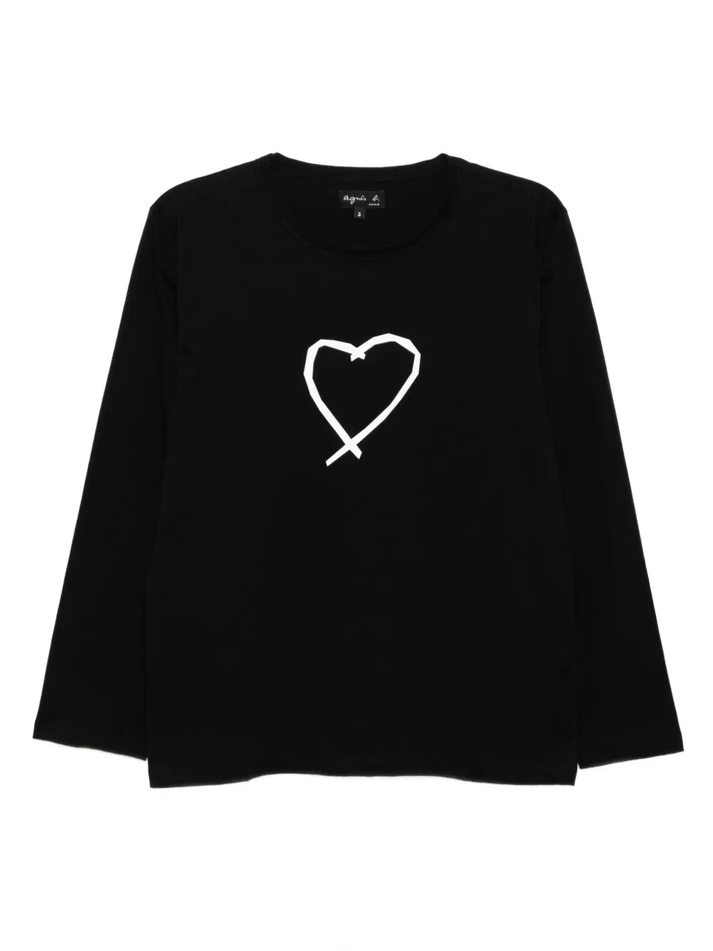 agnès b.  graphic-print cotton T-shirt | Black | Image 1