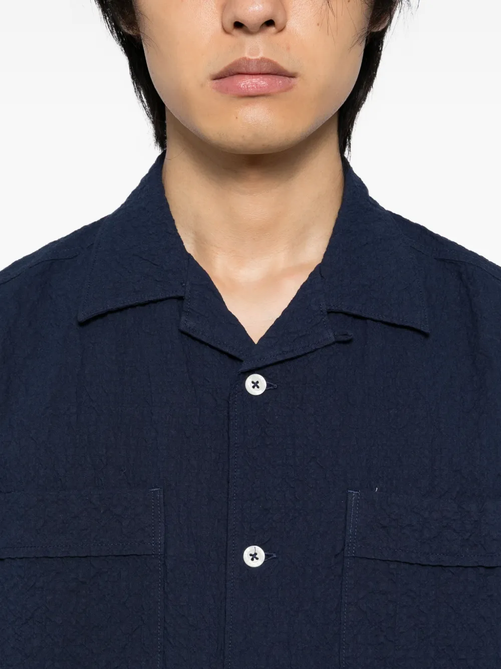 SPORT b. by agnès b. Seersucker overhemd Blauw