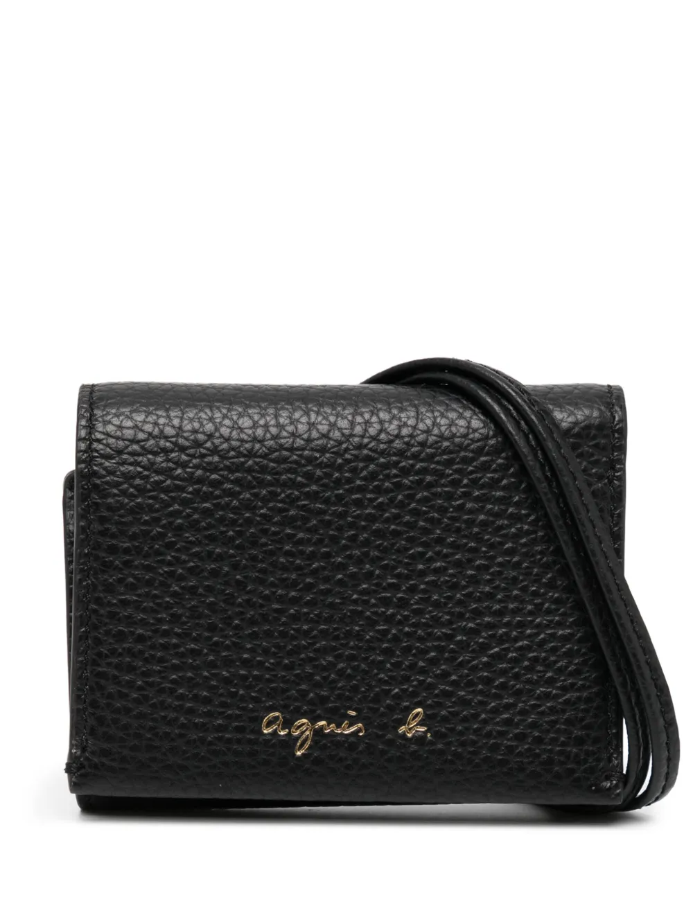 Agnès B. Tri-fold Leather Wallet In Black