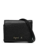agnès b. tri-fold leather wallet - Black