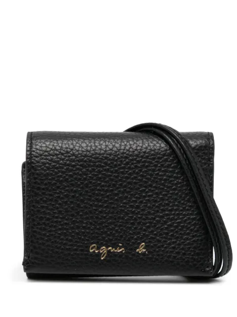 agnès b.  tri-fold leather wallet