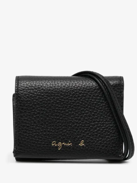 agnès b.  tri-fold leather wallet