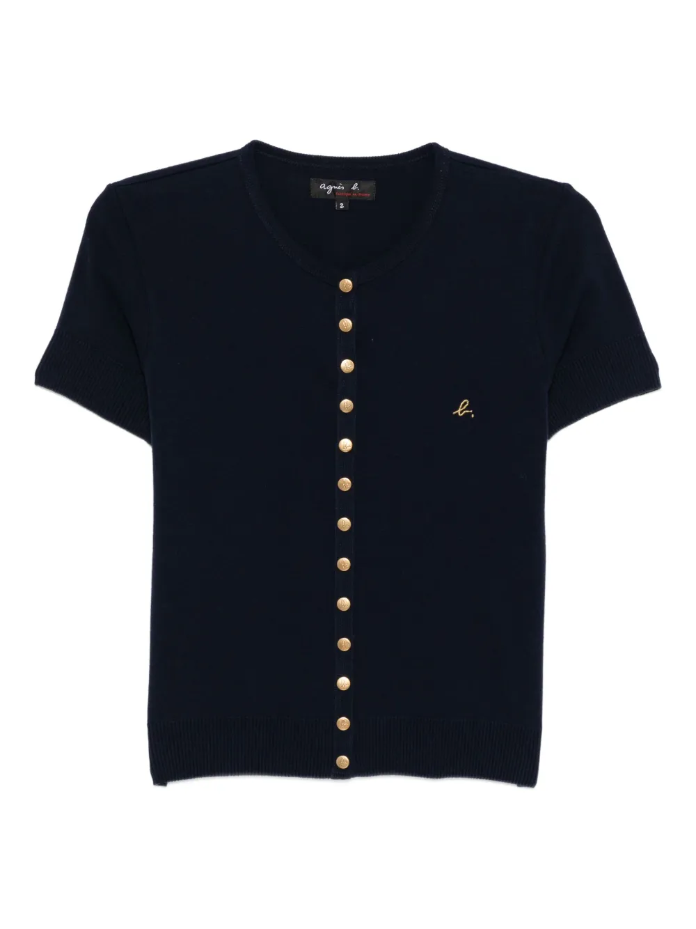 agnès b.  logo snap cardigan | Blue | Image 1