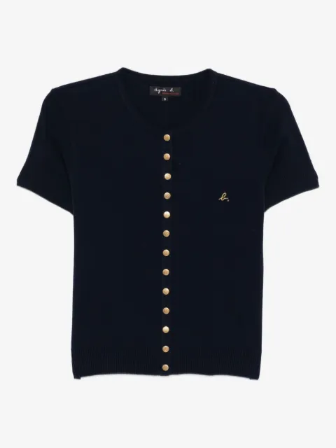 agnès b.  logo snap cardigan
