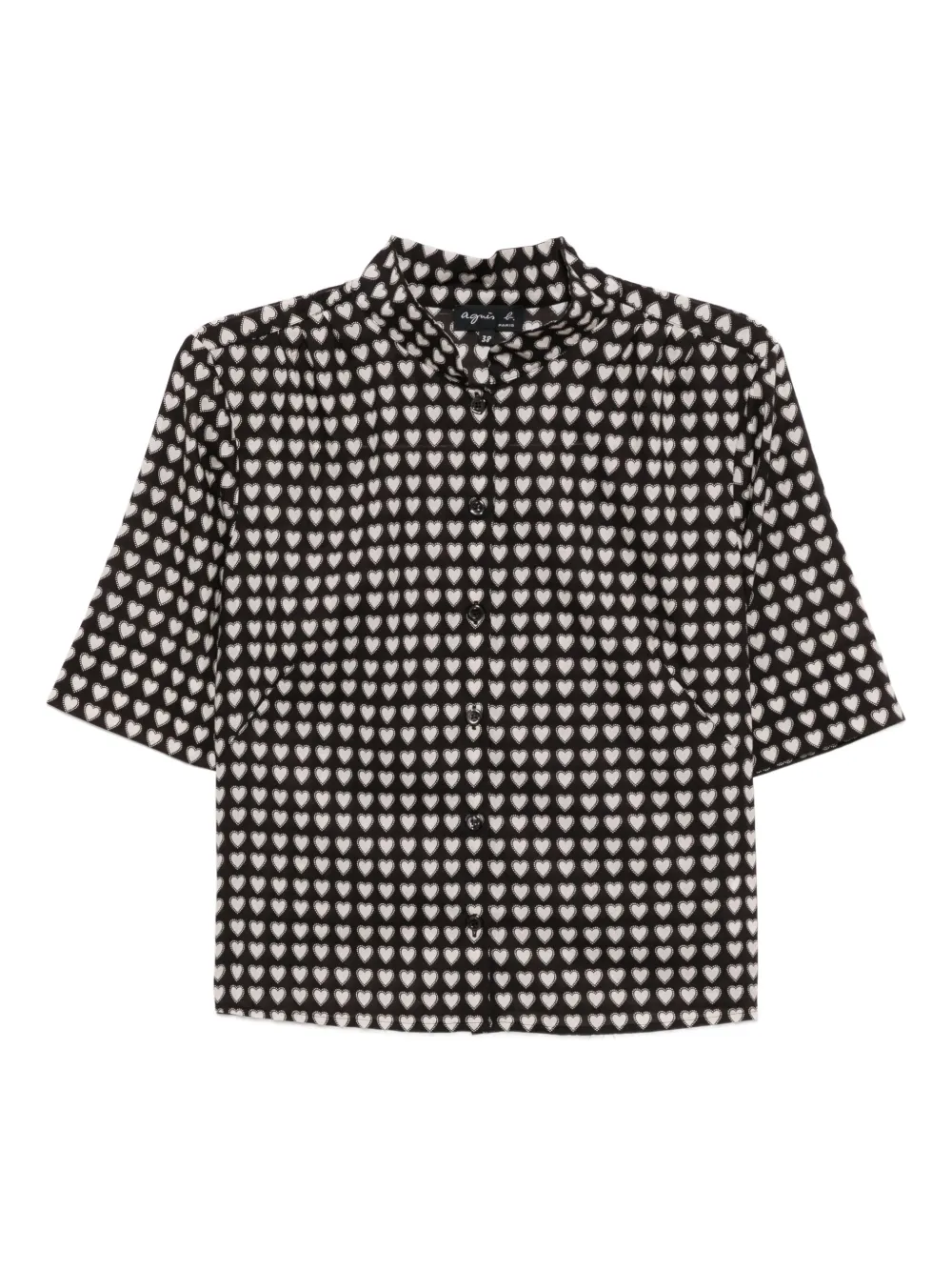 agnès b.  Ginette heart-print shirt | Black | Image 1
