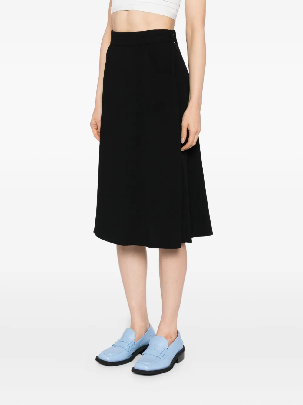 Agnès B. A-line Midi Skirt In Black