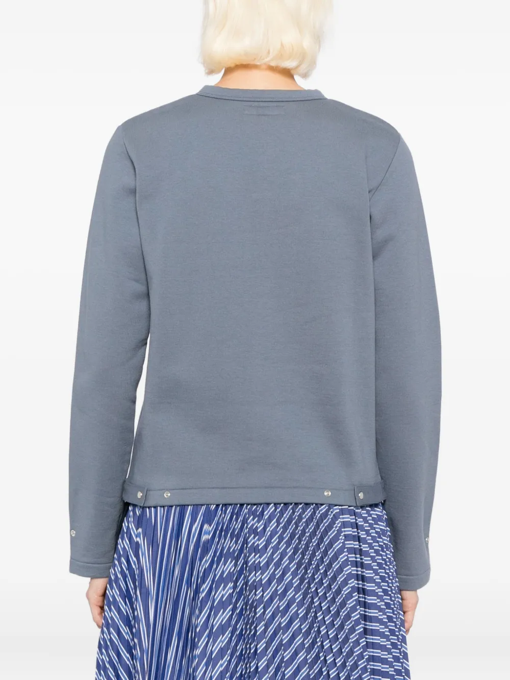 Agnès B. Snap Cotton Cardigan In Blue