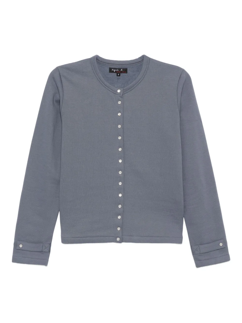 Agnès B. Snap Cotton Cardigan In Blue