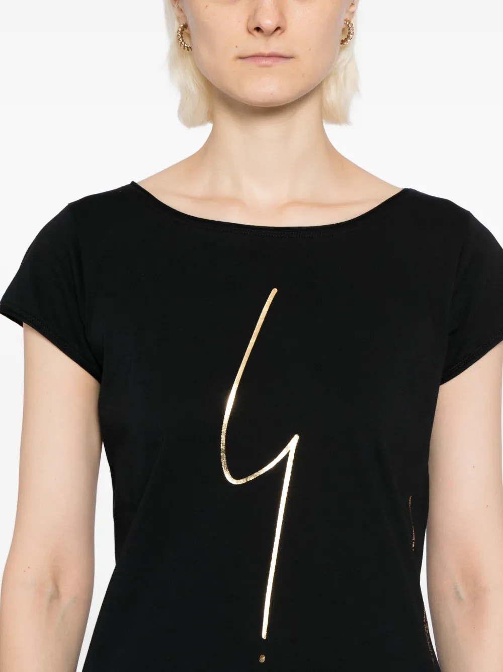 Agnès B. Irony-print T-shirt In Black