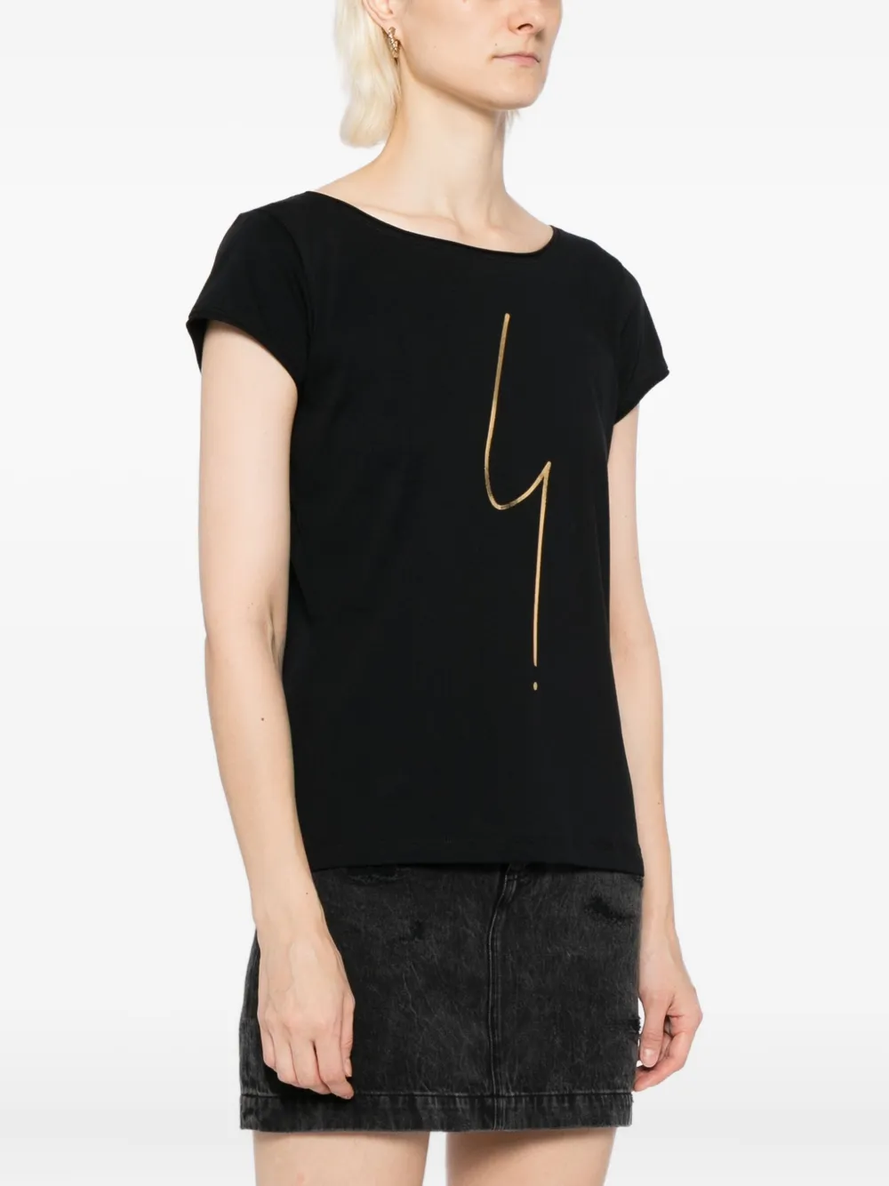 Agnès B. Irony-print T-shirt In Black