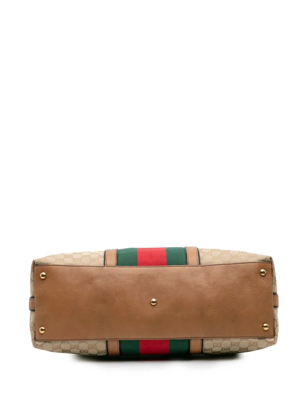 Pre-owned Gucci 2016-2025 Medium Gg Canvas Rania Top Handle Bag Satchel In Brown