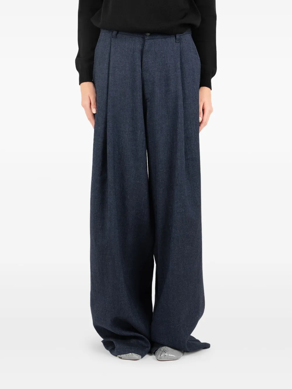 Société Anonyme St Andrew broek met geplooid detail Blauw