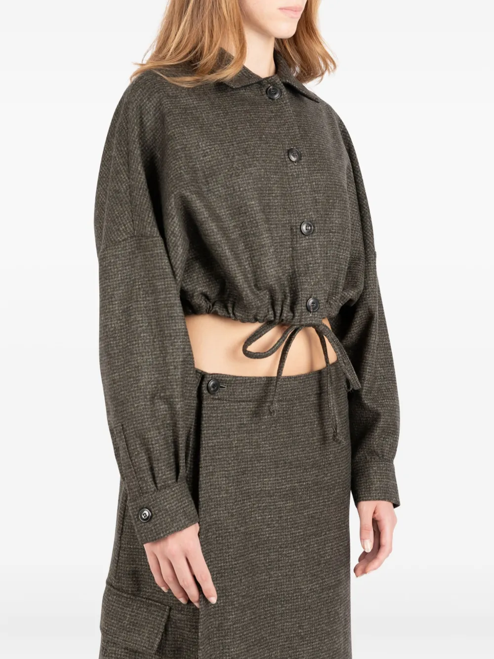 Société Anonyme Drop-shoulder Wool Jacket In Green