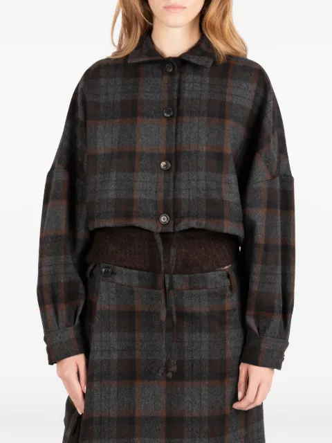 Société Anonyme checked wool jacket