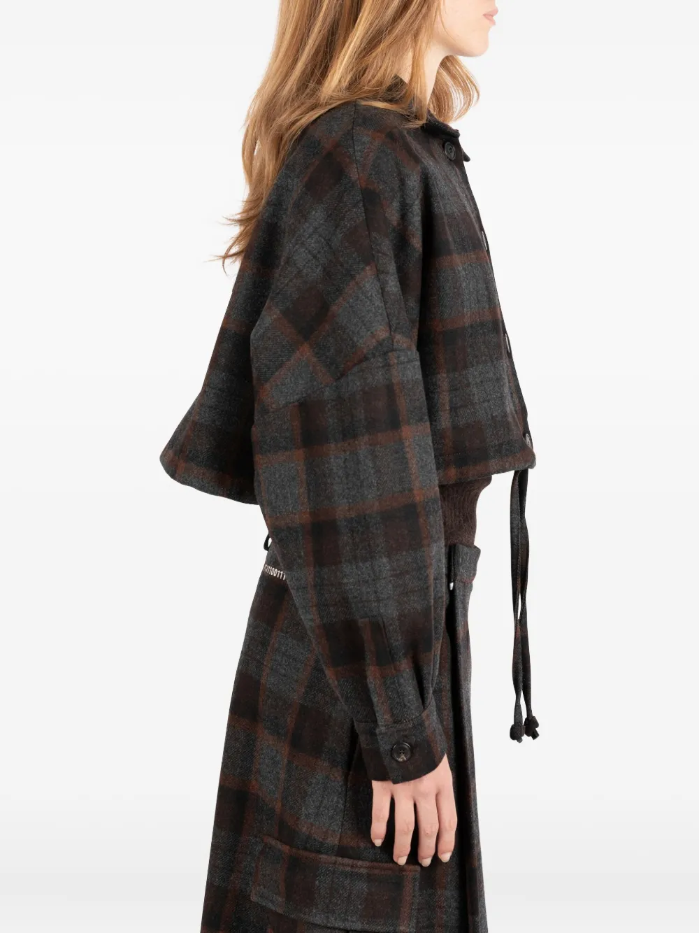Société Anonyme Checked Wool Jacket In Gray