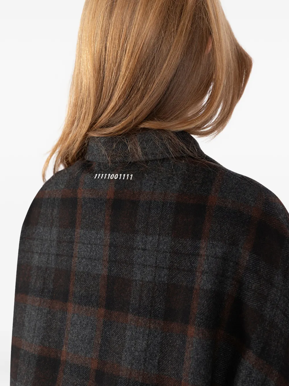 Société Anonyme Checked Wool Jacket In Gray