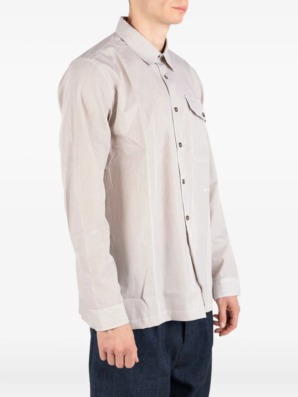 Société Anonyme Deadline Pinstriped Shirt In Neutral