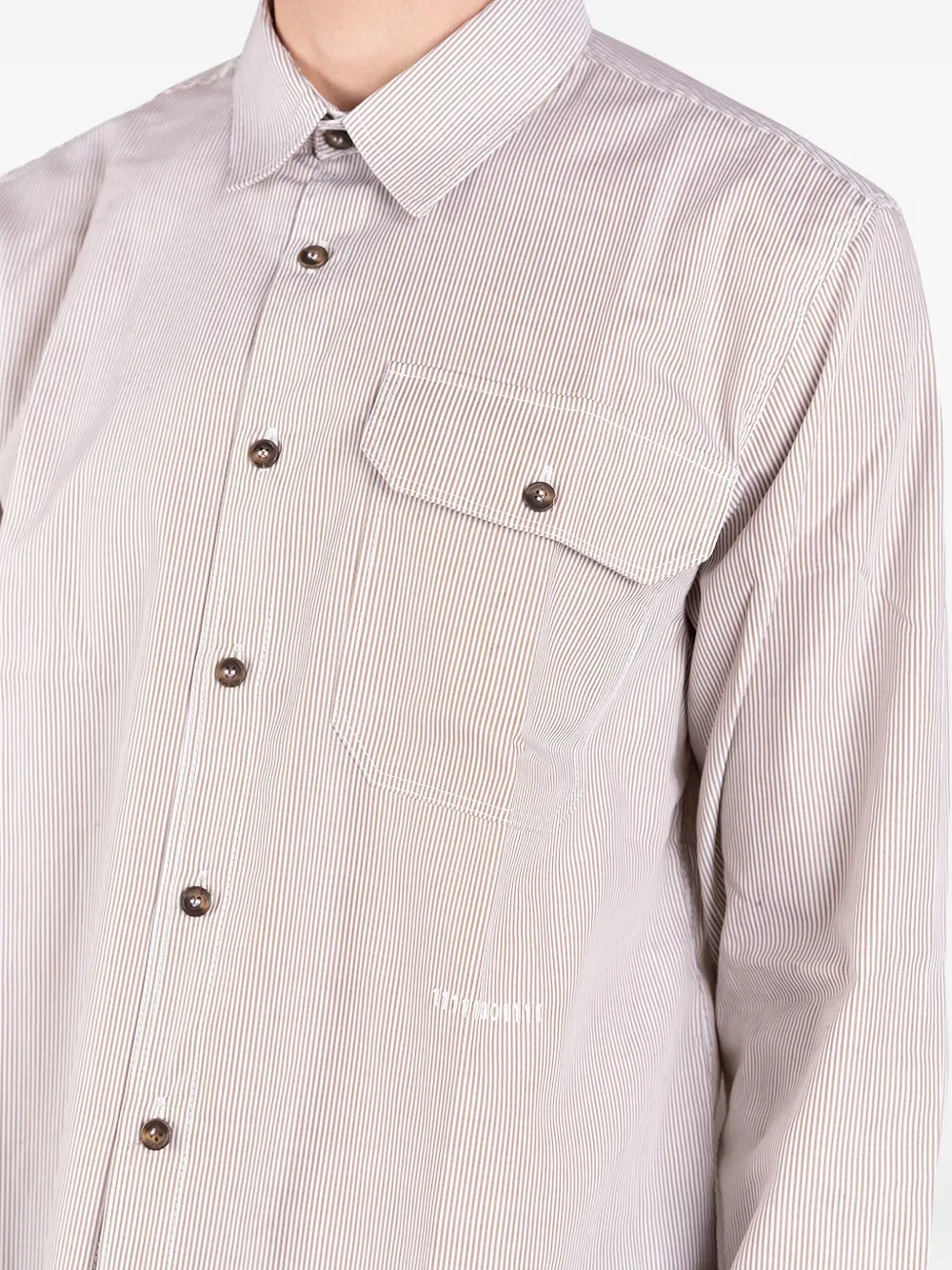 Société Anonyme Deadline Pinstriped Shirt In Neutral