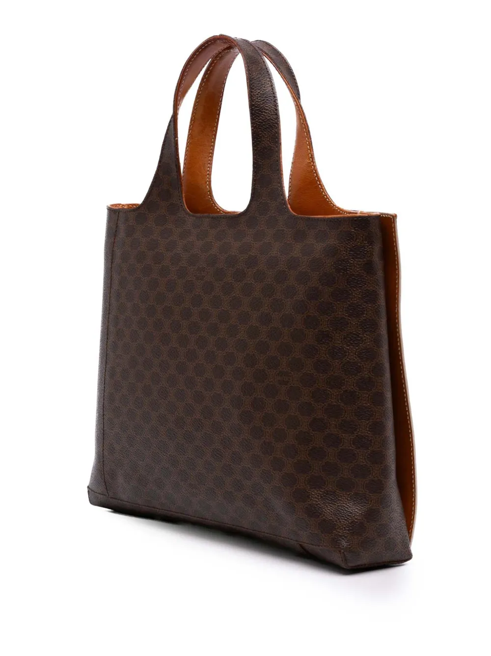 Pre-owned Celine 2000 Macadam Coated Canvas Tote Bag In Brown