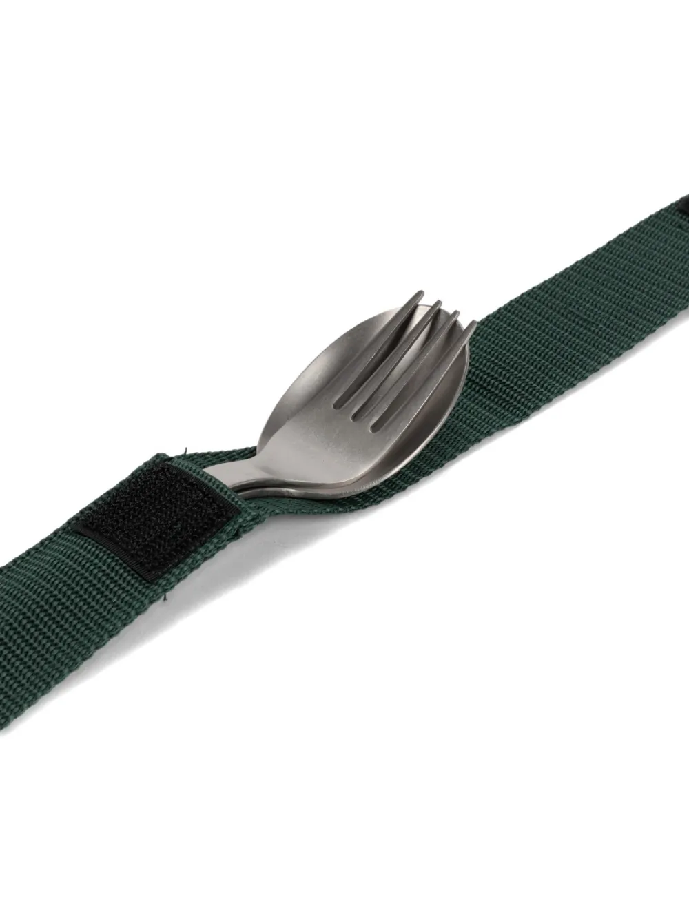 Snow Peak Logo-engraved Fork And Spoon Set In Green