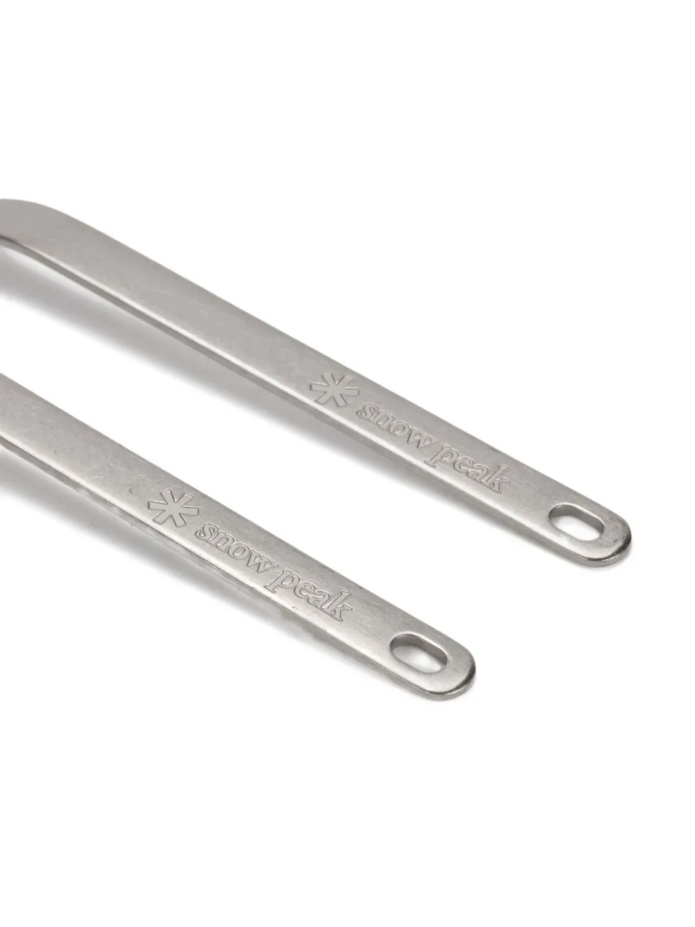 Snow Peak Logo-engraved Fork And Spoon Set In Green