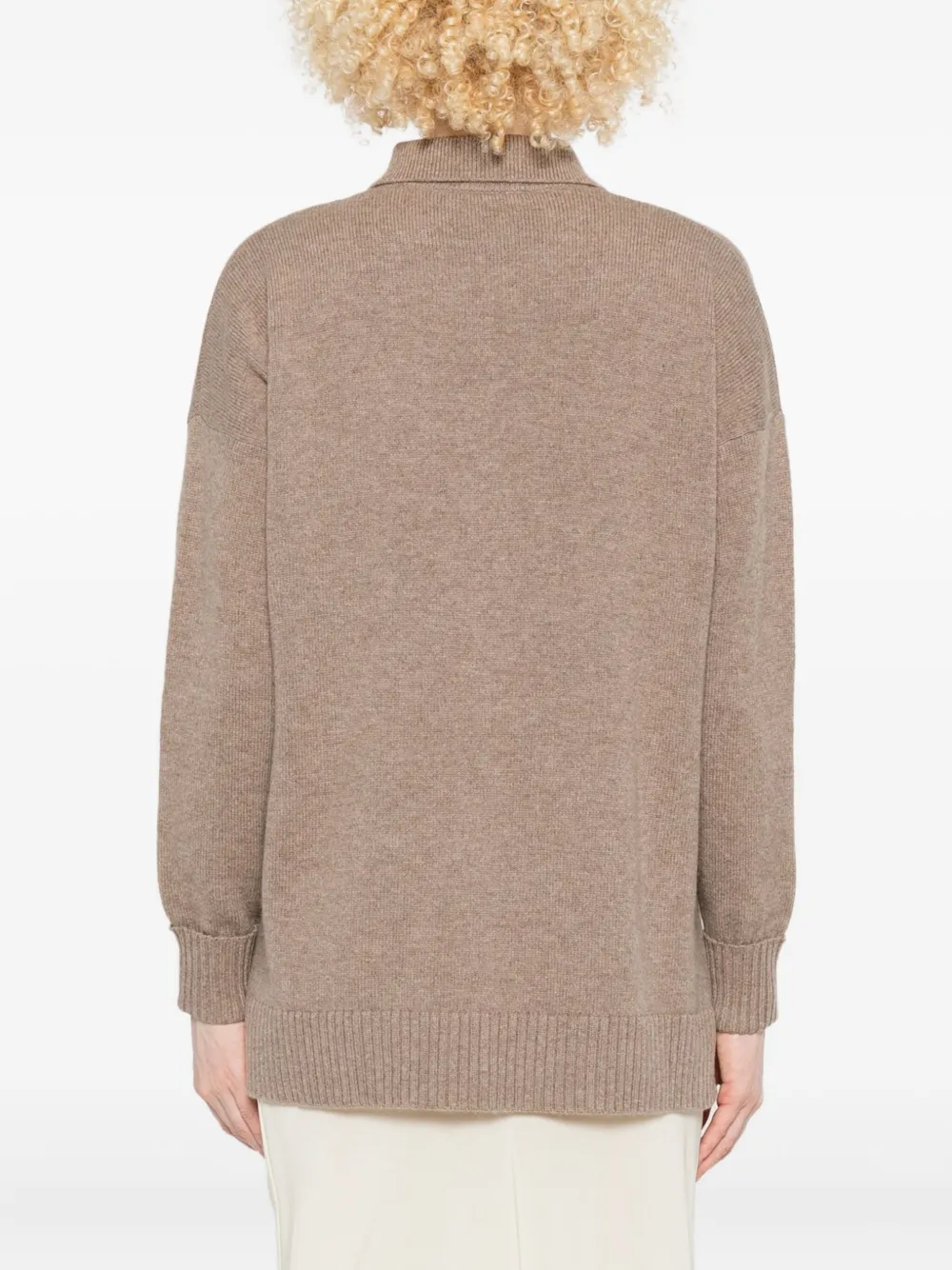 Max Mara Buttoned Chest-pocket Cardigan In Brown