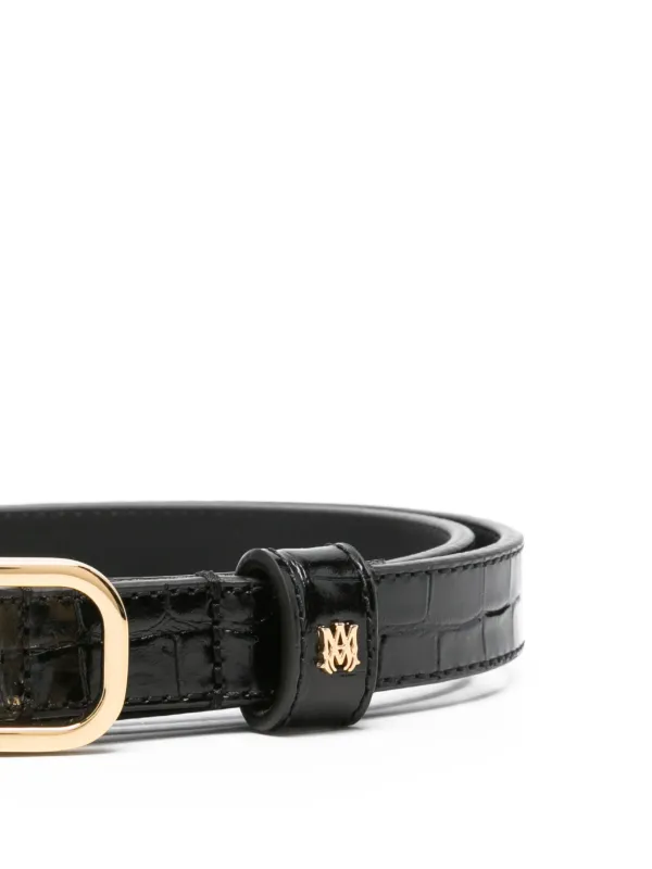 AMIRI ベルト AMIRI croc-embossed 2cm Belt | Black | FARFETCH CA