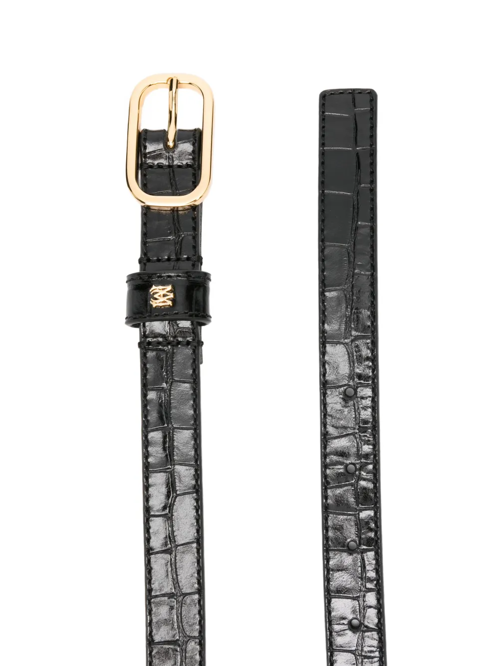 AMIRI crocodile-embossed buckle belt - Zwart