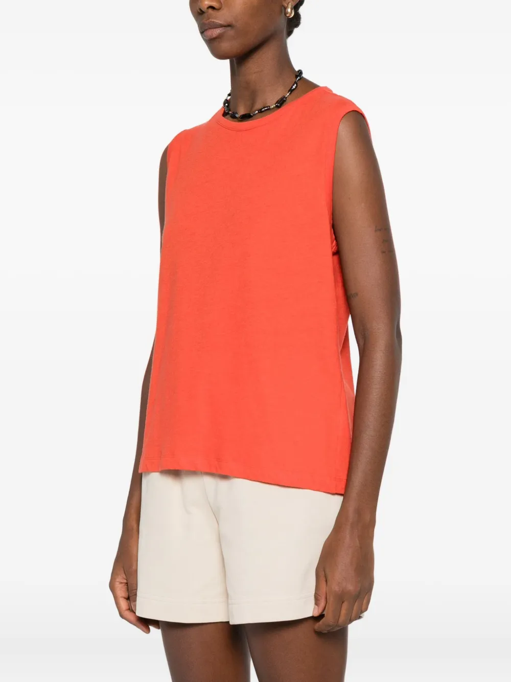  6397 Round-neck Sleeveless Top - Red 