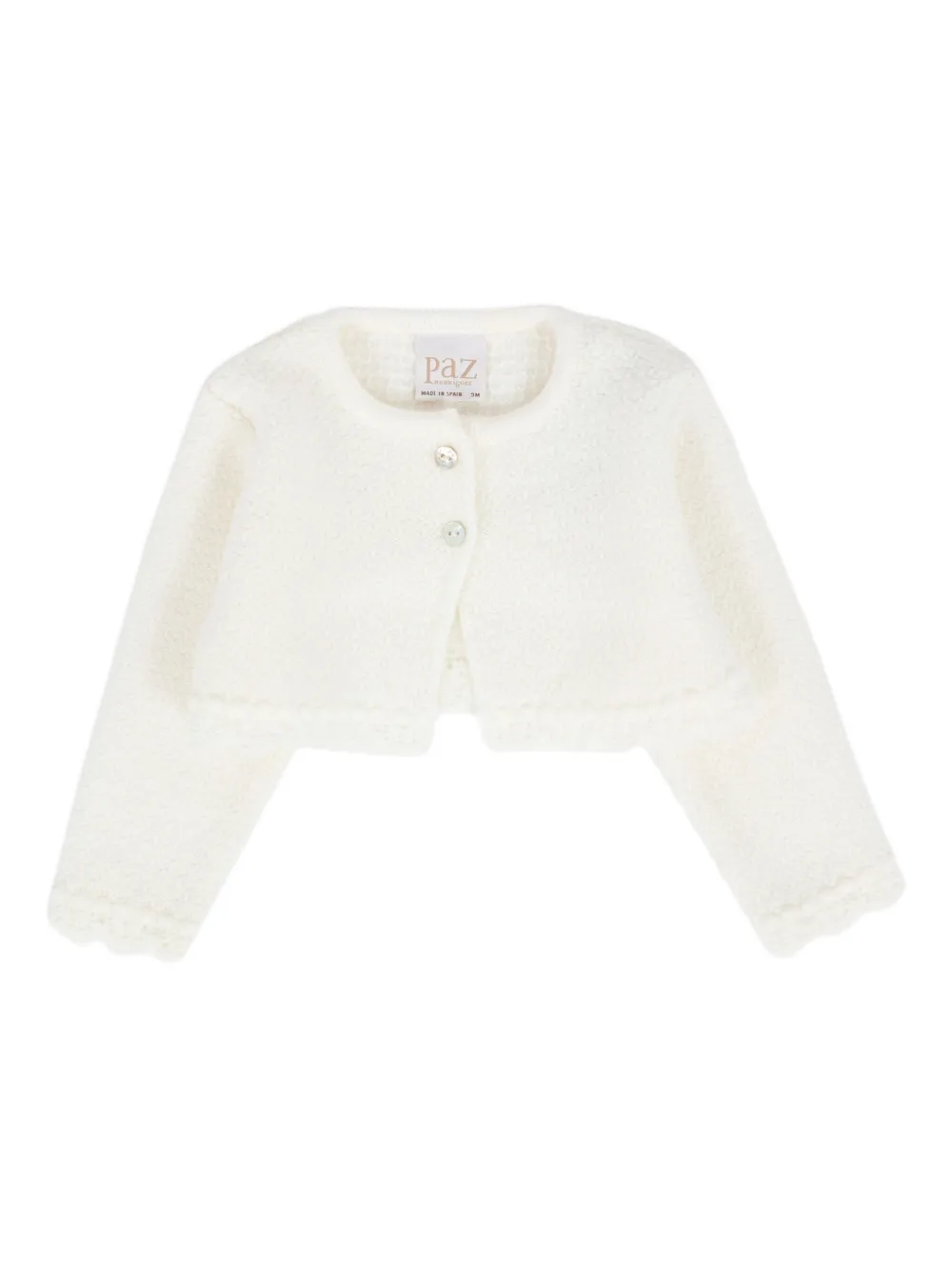 Paz Rodriguez scalloped-edges wool cardigan | Neutrals | Image 1