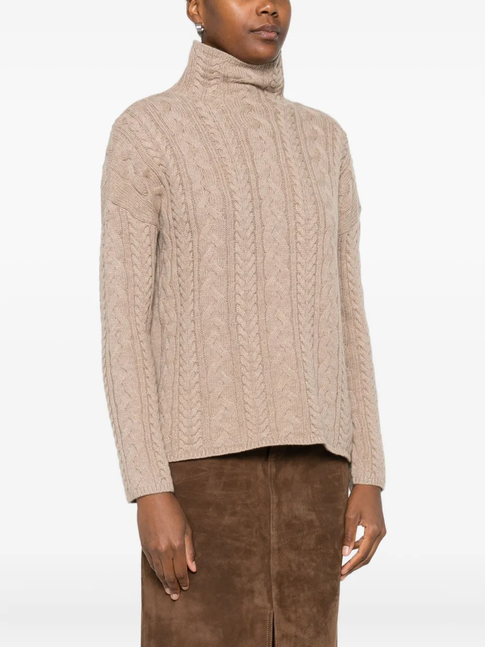 'S Max Mara Kabelgebreide coltrui Bruin