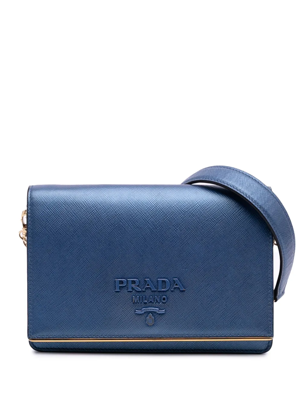 Prada Pre-Owned 2000-2025 Saffiano Lux Metal Bar Chain crossbody bag - Prada Pre-Owned 2000-2025 Saffiano Lux Metal Bar Chain crossbody bag -