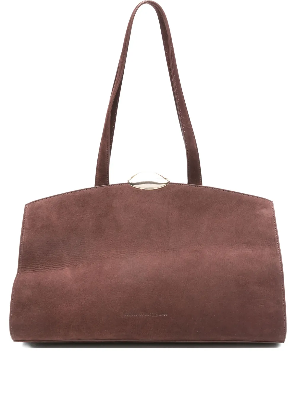 Benedetta Bruzziches Curved-top Suede Shoulder Bag In Brown