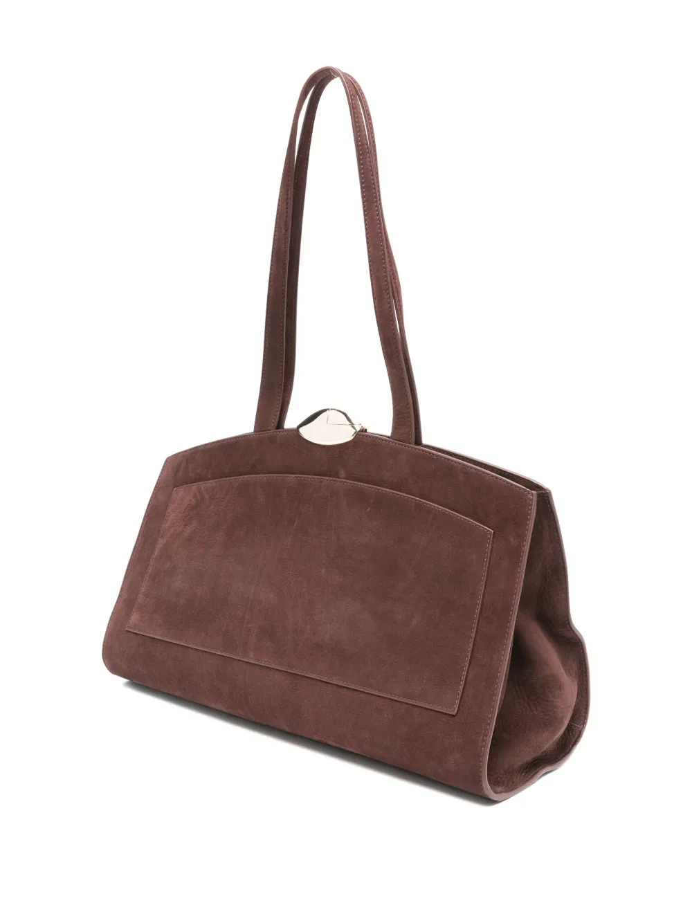 Benedetta Bruzziches Curved-top Suede Shoulder Bag In Brown