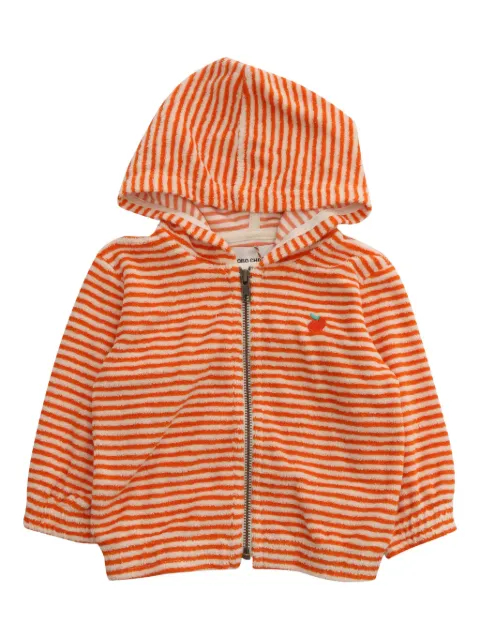 Bobo Choses striped hooded zip-up sweatshirt