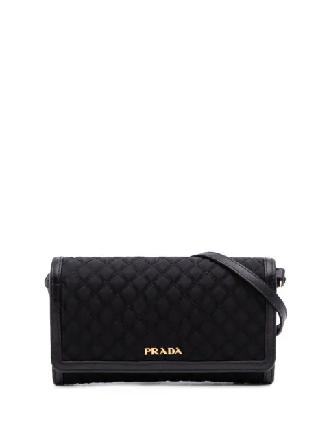 Prada Pre-Owned 2000-2025 Tessuto Impuntu Wallet on Strap crossbody bag