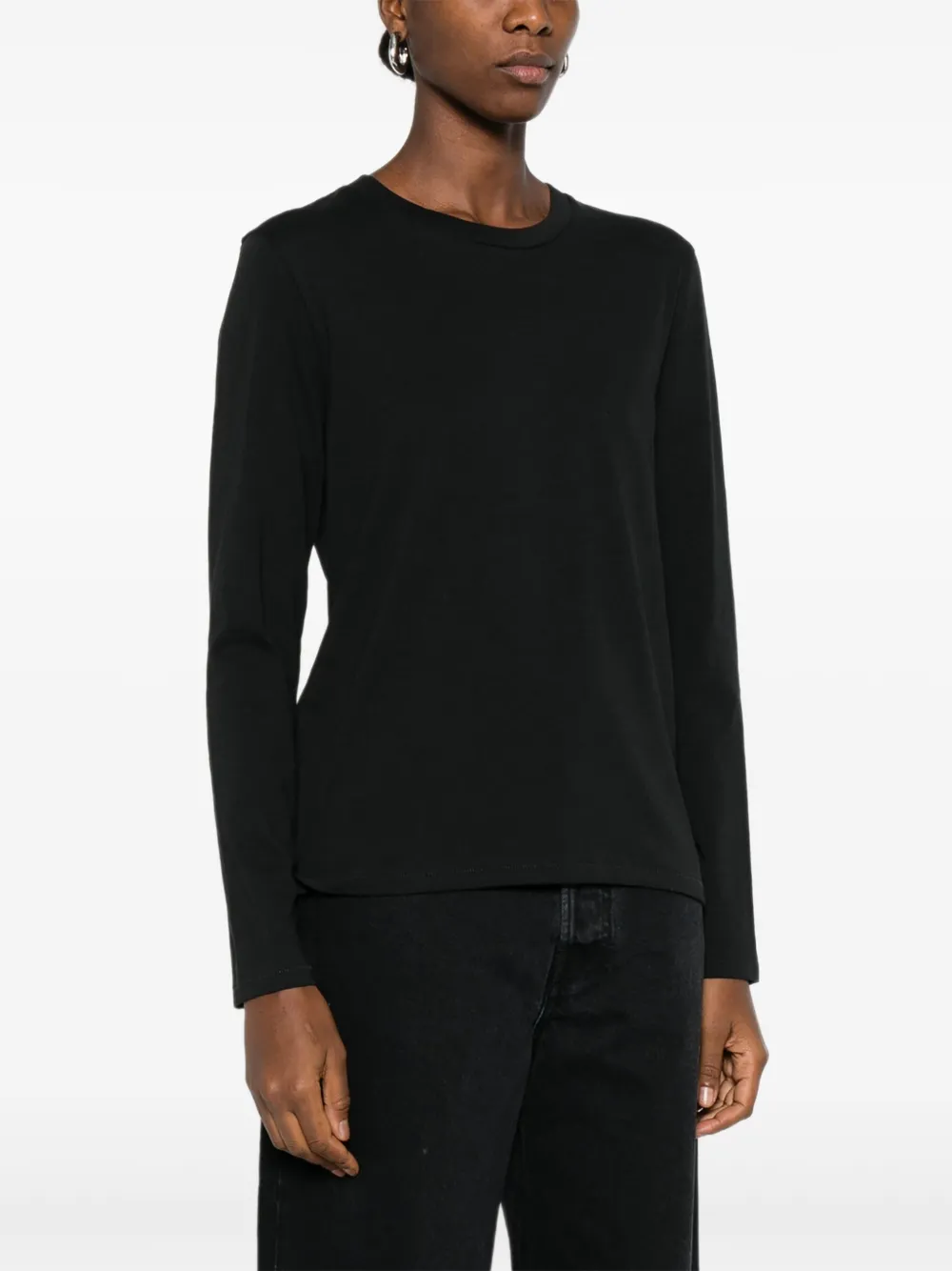 6397 Long-sleeve Cotton Top - Black 