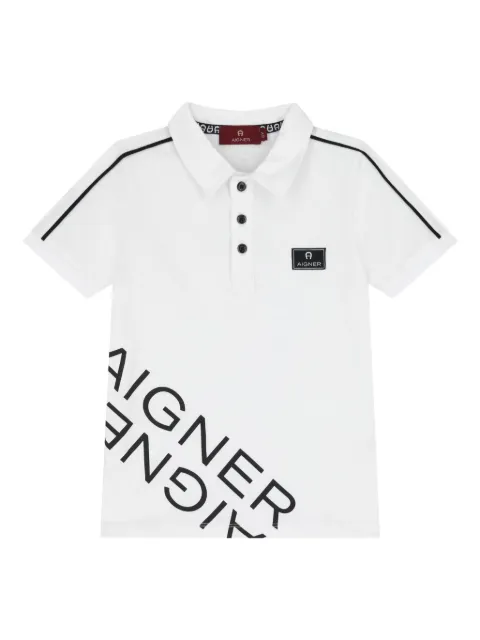 Aigner Kids diagonal-logo polo shirt