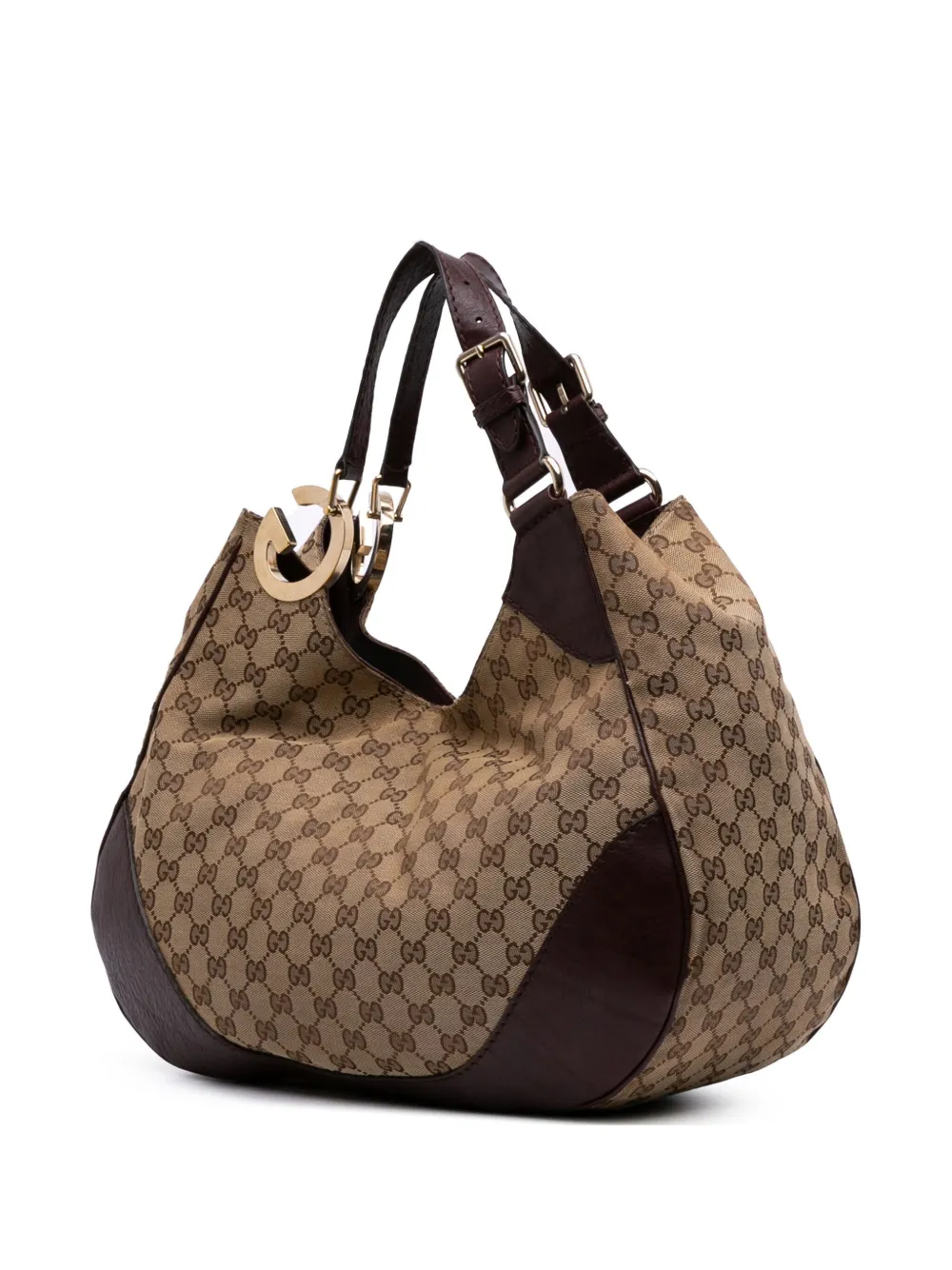 Pre-owned Gucci 2016-2025 Gg Canvas Charlotte Tote Bag In Brown