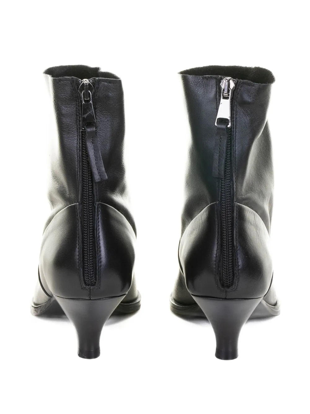 Elena Iachi 50mm zip-detail pointed-toe ankle boots Black