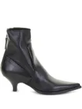 Elena Iachi 50mm zip-detail pointed-toe ankle boots - Black