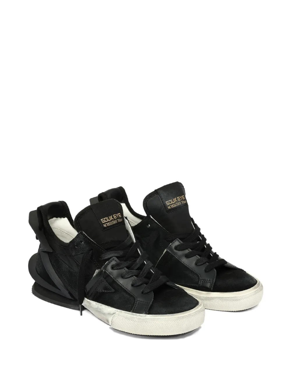 Paul Easterlin Lightning-strike Panel Sneakers In Black