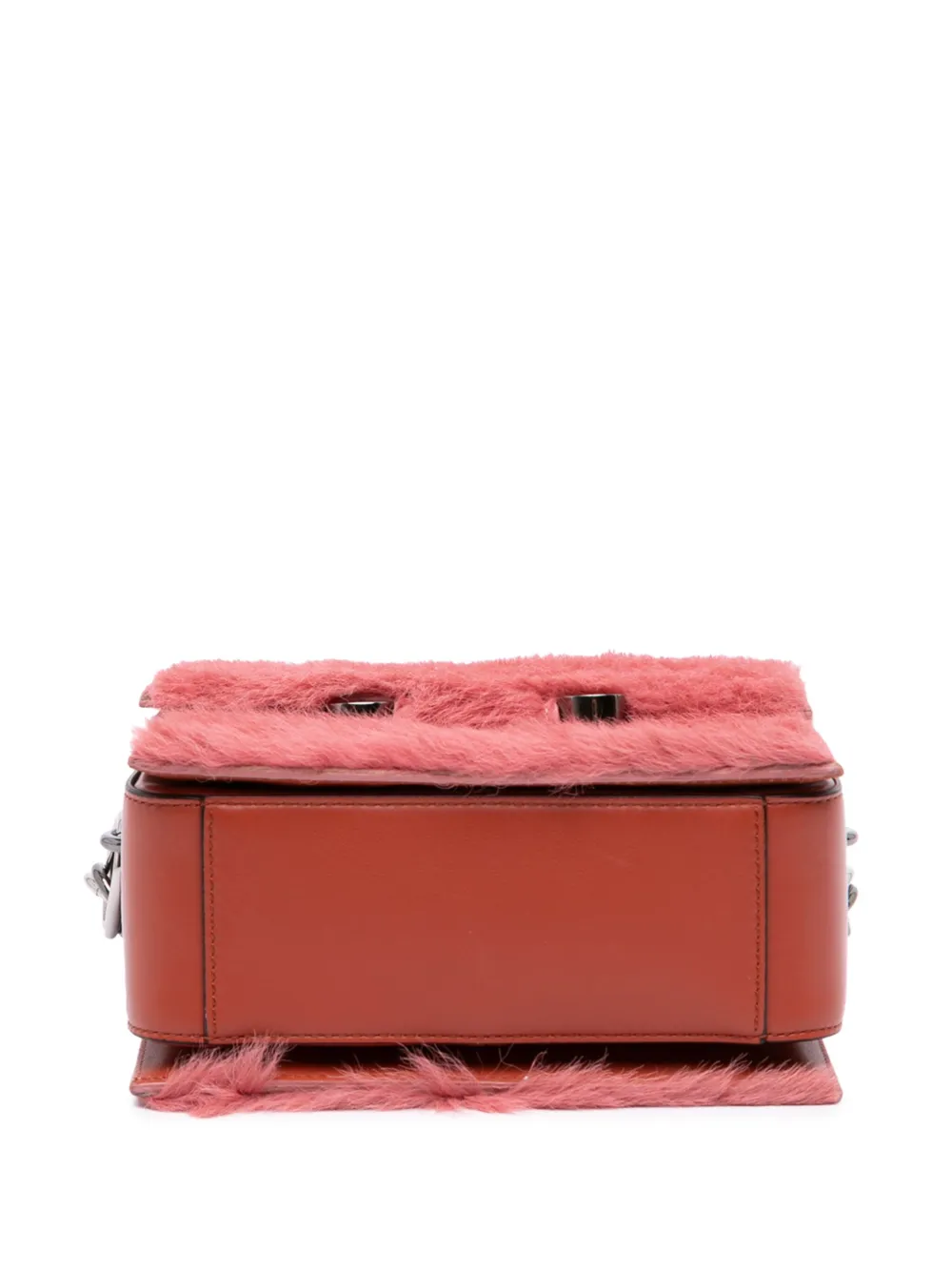 Pre-owned Marni 2010-2025 Shearling Chain Crossbody Bag In Pink