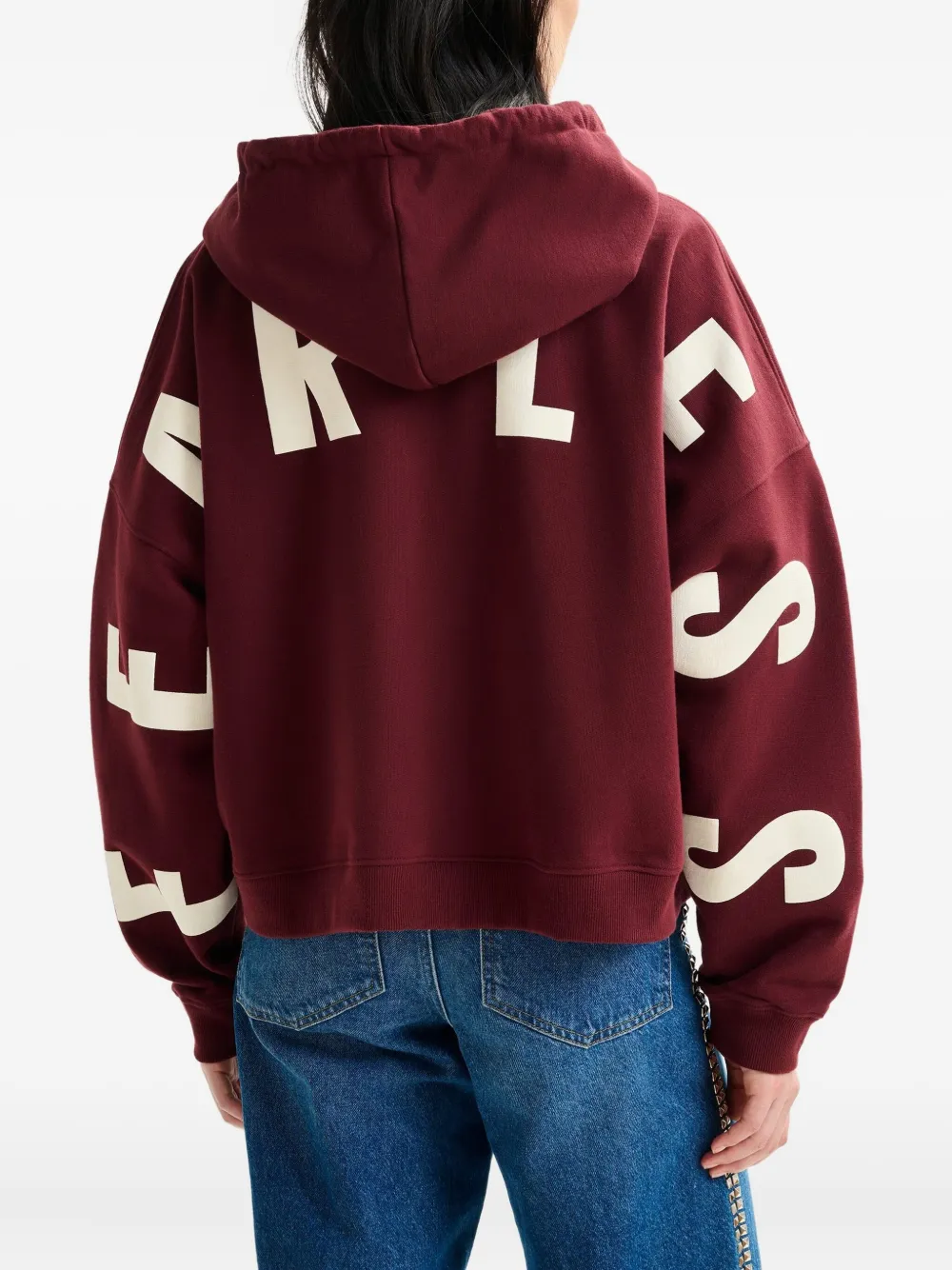 Essentiel Antwerp Hoodie met logoprint en trekkoord Rood