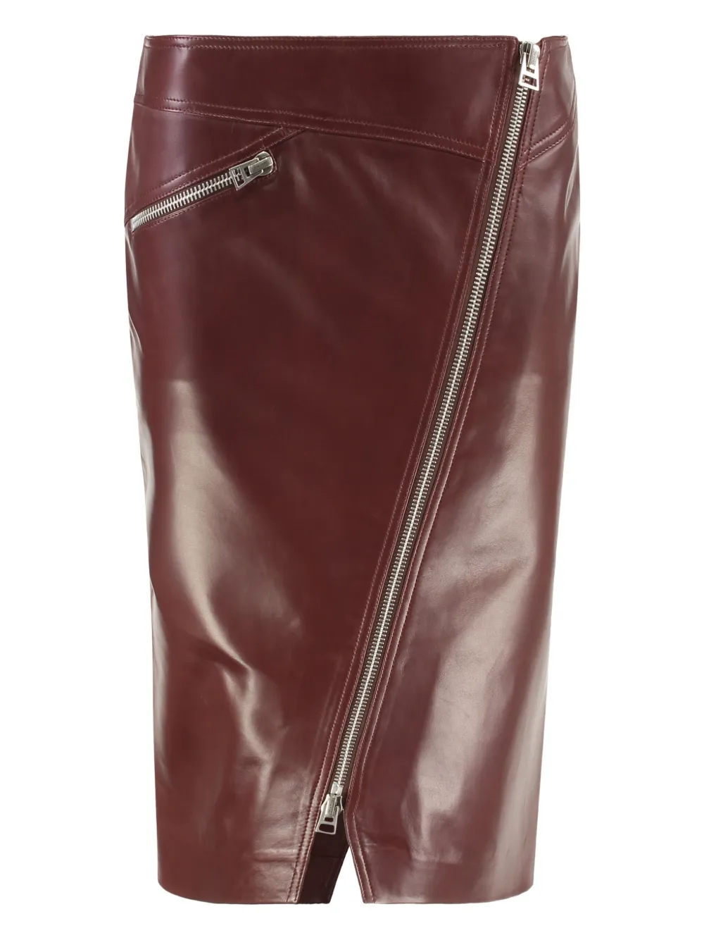 TOM FORD zip-pocket leather skirt - レッド TOM FORD zip-pocket leather skirt - レッド