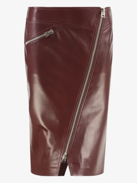 TOM FORD zip-pocket leather skirt