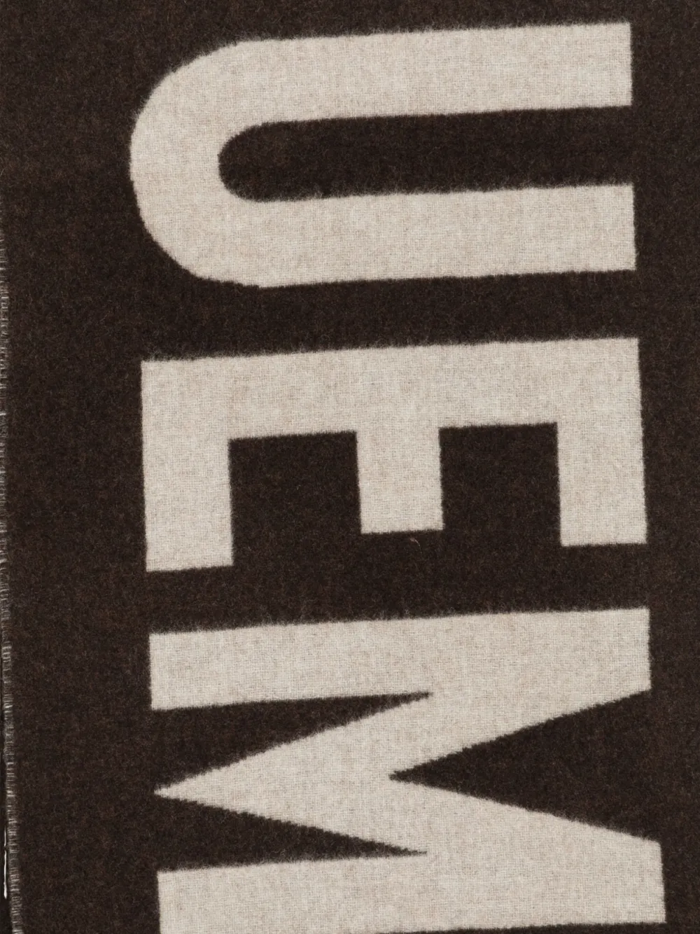 Jacquemus Logo-jacquard Fringed Scarf In Brown