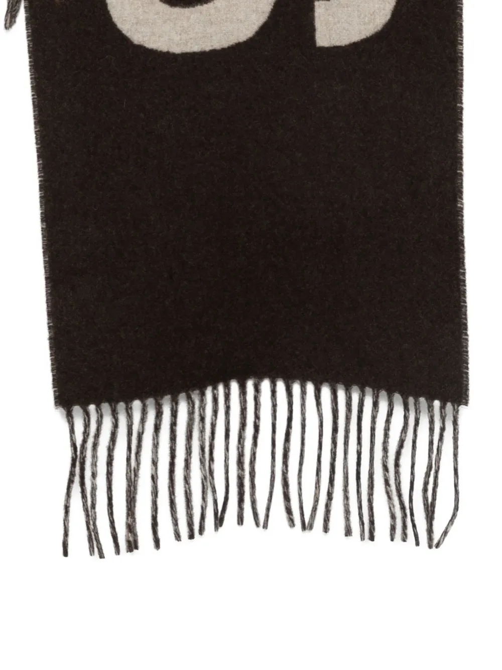 Jacquemus logo-jacquard fringed scarf - Bruin