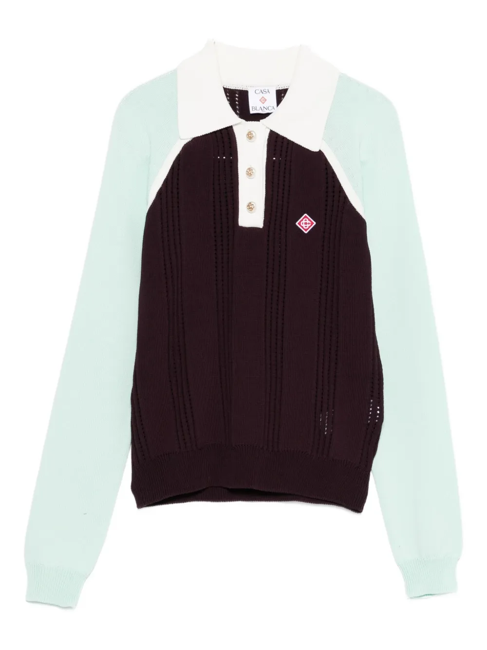 Casablanca Colourblock Polo Top In Multi