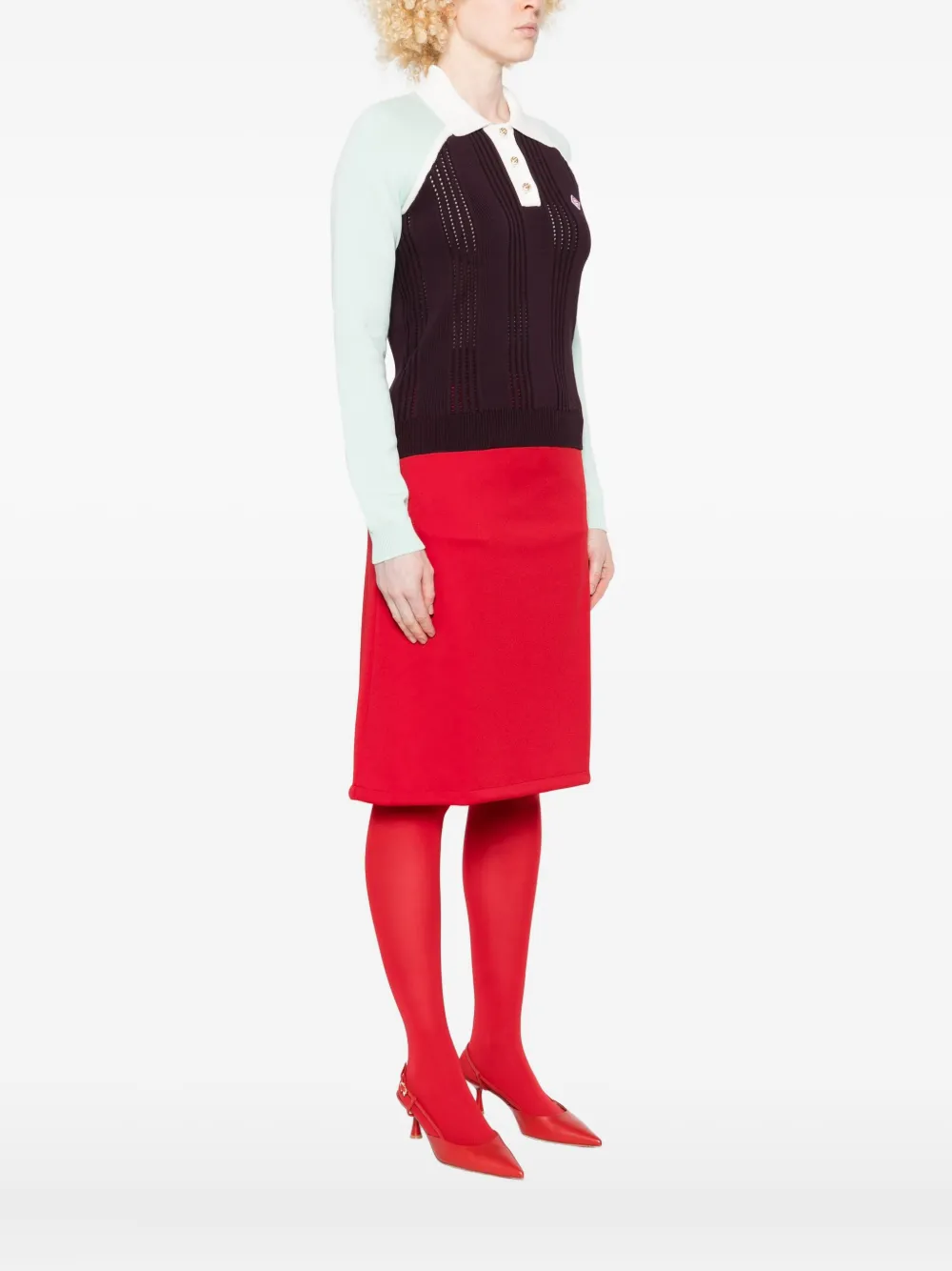 Casablanca Colourblock Polo Top In Multi